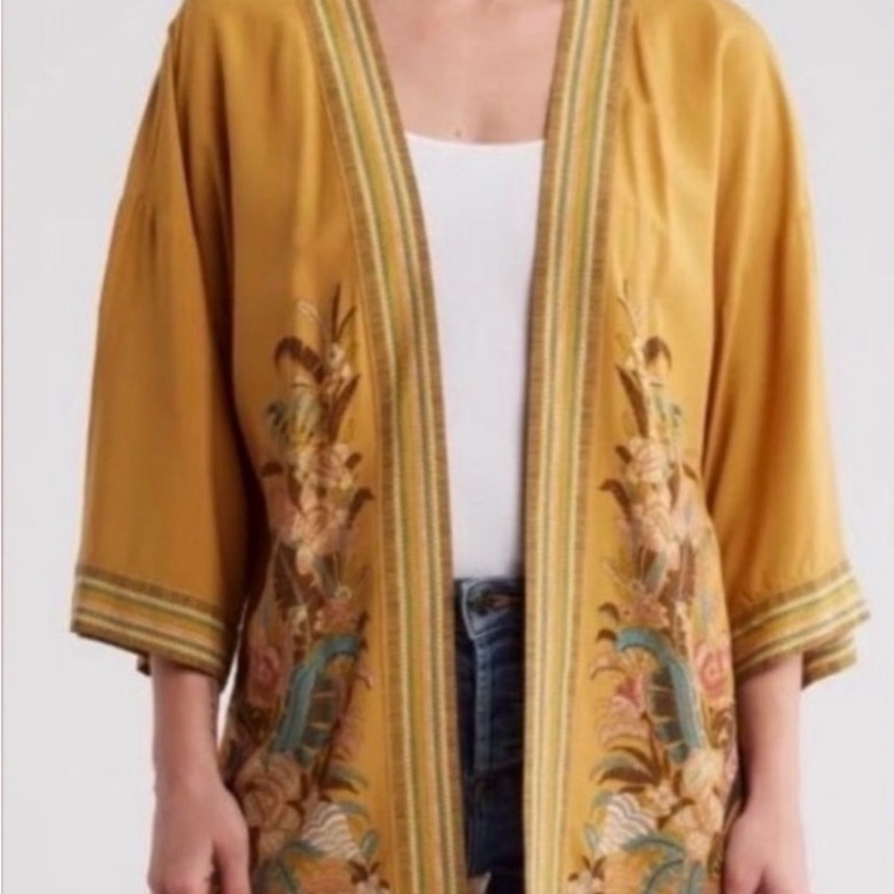 DR2 Mustard Embroidered Kimono